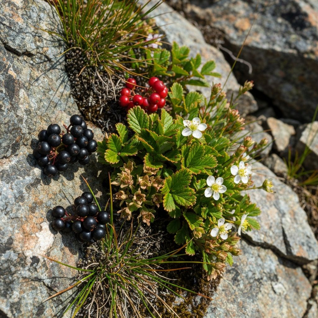 Alpine Beeren und Pflanzen